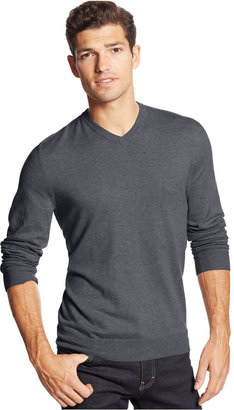 Club Room Big and Tall Cotton-Cashmere-Blend V-Neck Sweater