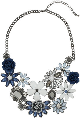 Miss Selfridge Blue flower collar