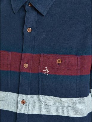 Original Penguin Mens Stripe Long Sleeve Flannel Shirt