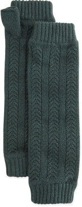 Brora Cashmere Cable-Knit Wrist Warmers, Forest