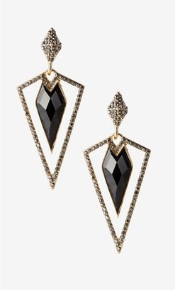 Express Pave Triangle Stone Post Earrings