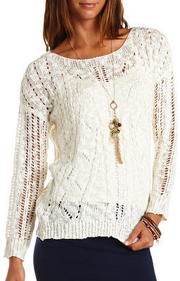 Charlotte Russe Open Knit Pullover Sweater