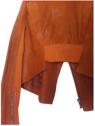 BCBGMAXAZRIA Orange Leather Biker jacket