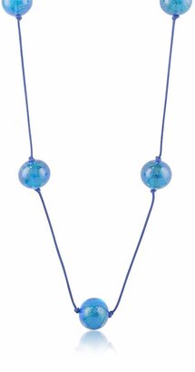 Murano Naoto Blue Glass Bead Long Necklace
