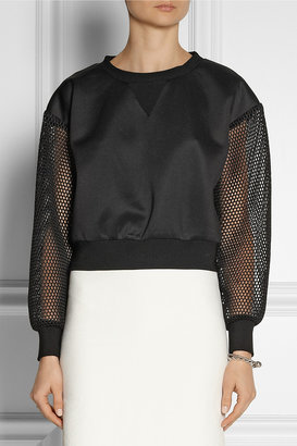 Milly Mesh-trimmed tech-jersey top