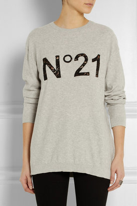 No.21 Lace-insert cotton sweater