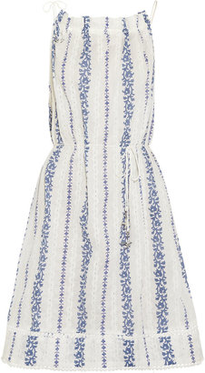 Zimmermann Hydra embroidered printed cotton-voile dress