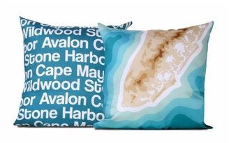Cartoloji Cape May Map Pillow