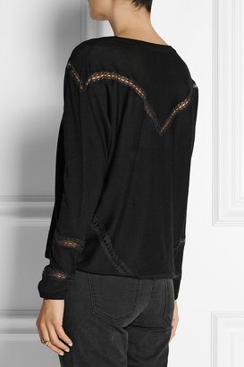 Maje Gravure lace-paneled wool sweater