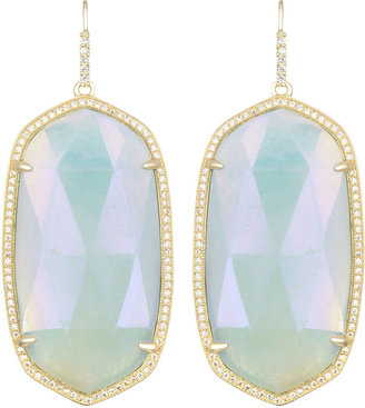 Kendra Scott Large Pave-Trim Iridescent Amazonite Drop Earrings