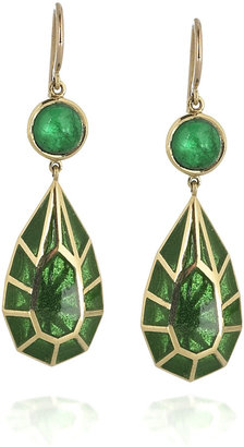 Solange Azagury-Partridge Real Fake 18-karat gold emerald earrings