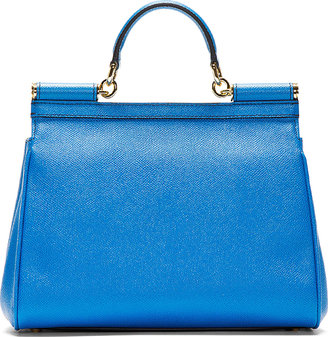 Dolce & Gabbana Royal Blue Leather Miss Sicily Small Shoulder Bag