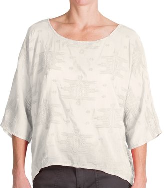 dylan Tribal Stitch Shirt - Cotton-Silk, Dolman Short Sleeve (For Women)