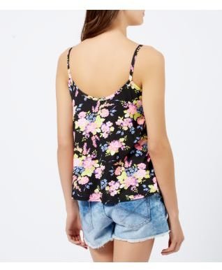 New Look Influence Black Neon Floral Print Cami