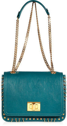 Emilio Pucci Petrol and Gold Studded Satchel