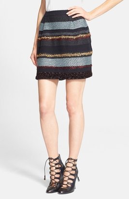 Tory Burch 'Danielle' Metallic Stripe Merino Wool Skirt