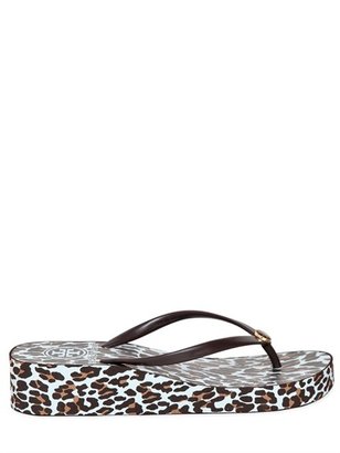 Tory Burch 40mm Thandie Rubber Leopard Wedges