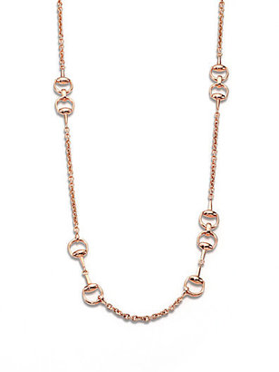 Gucci Horsebit 18K Pink Gold Necklace