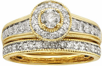 JCPenney MODERN BRIDE 1 CT. T.W. Certified Diamond 14K Yellow Gold Bridal Ring Set