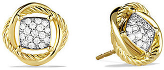 David Yurman Infinity Earrings with Diamonds in Gold
