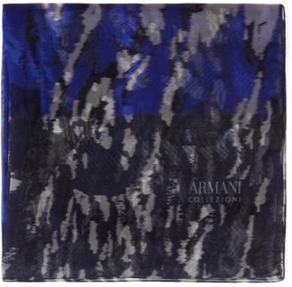 Armani Collezioni Watercolour print silk organza scarf