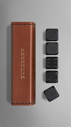 Burberry Sartorial Leather Dice Set With Case