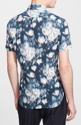 Paul Smith Slim Fit Short Sleeve Floral Print Shirt