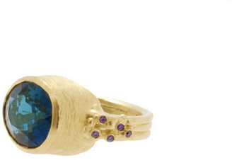 Lori Kaplan Jewelry - Gold Royal Blue Topaz Cocktail Ring
