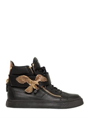 Giuseppe Zanotti 20mm Leather Gold Eagle Sneakers