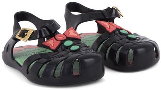Mini Melissa Black Mini Aranha Bow Sandals