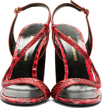 Nicholas Kirkwood Red Python Horn Heel Sandals