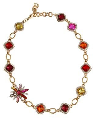 Erickson Beamon ROCKS Tropical Punch Square Station Necklace