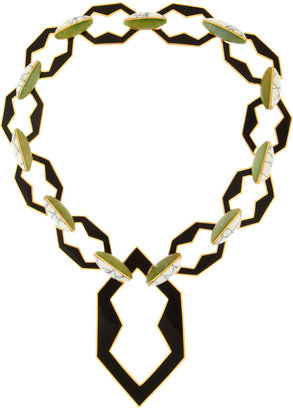 Eddie Borgo Gold-plated, jade and howlite link necklace