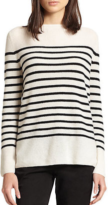 Vince Breton-Striped Ribbed Cashmere Sweater