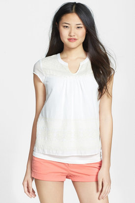 Lucky Brand Eyelet Embroidered Blouse