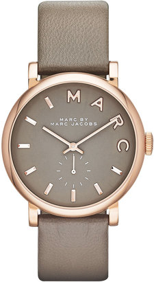 Marc by Marc Jacobs Baker Analog Watch with Leather Strap, Golden/Gray