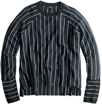 J.Crew Pinstripe side-slit sweater