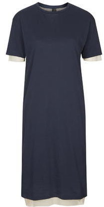 Topshop Womens Tulle Layered Jersey Dress by Boutique - Navy Blue
