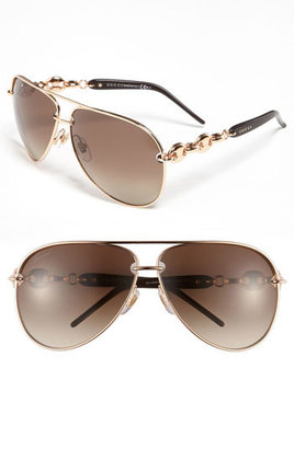 Gucci 'Marina Chain' 63mm Aviator Sunglasses