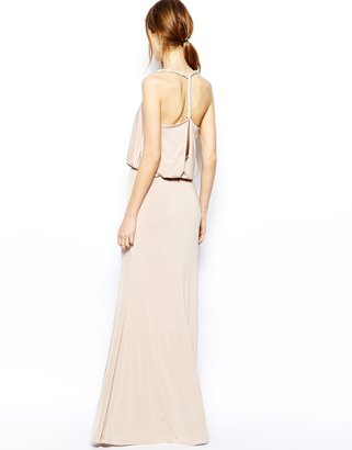 Forever Unique Plunge Neck Maxi Dress with Thigh Split