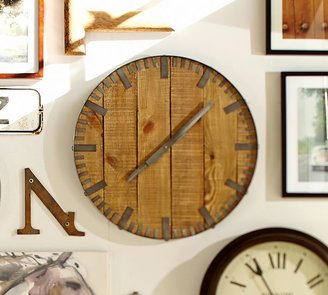 Pottery Barn Rustic Wood Wall Clock
