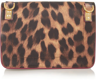 Sophie Hulme Envelope mini leopard-print leather shoulder bag