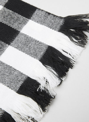 Topman Black and White Check Scarf