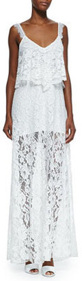 Alexis Blake Floral-Lace Sleeveless Gown