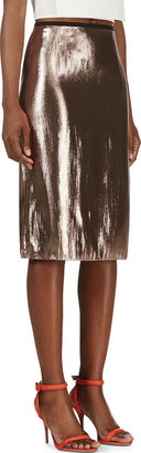 Lanvin Copper Lamé Skirt