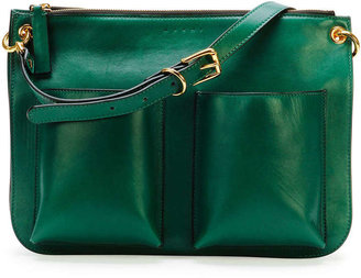Marni Bandoleer Soft Leather Shoulder Bag, Green