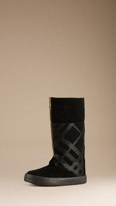 Burberry Check Suede Weather Boots