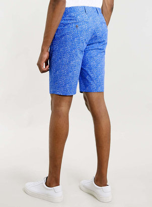 Topman Blue Printed Tailored Shorts
