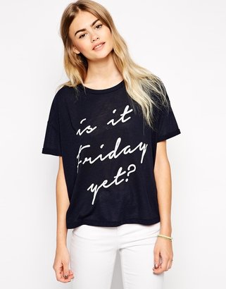 ASOS COLLECTION T-Shirt with Is It Friday Yet? Print