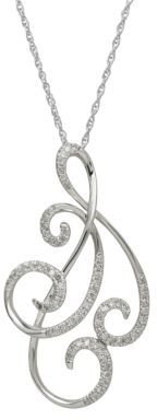Lord & Taylor 14Kt. White Gold & Diamond Pendant Necklace